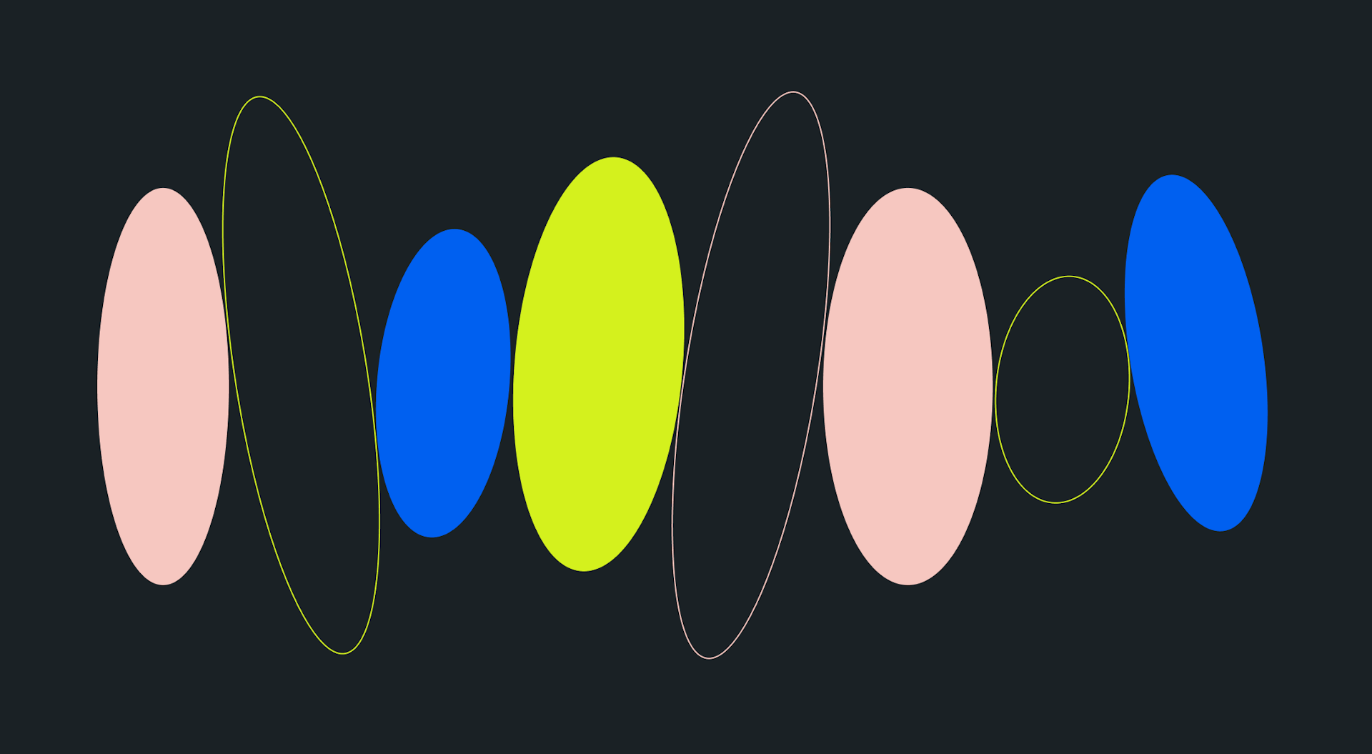 Blue, green, and peach circles on a dark background