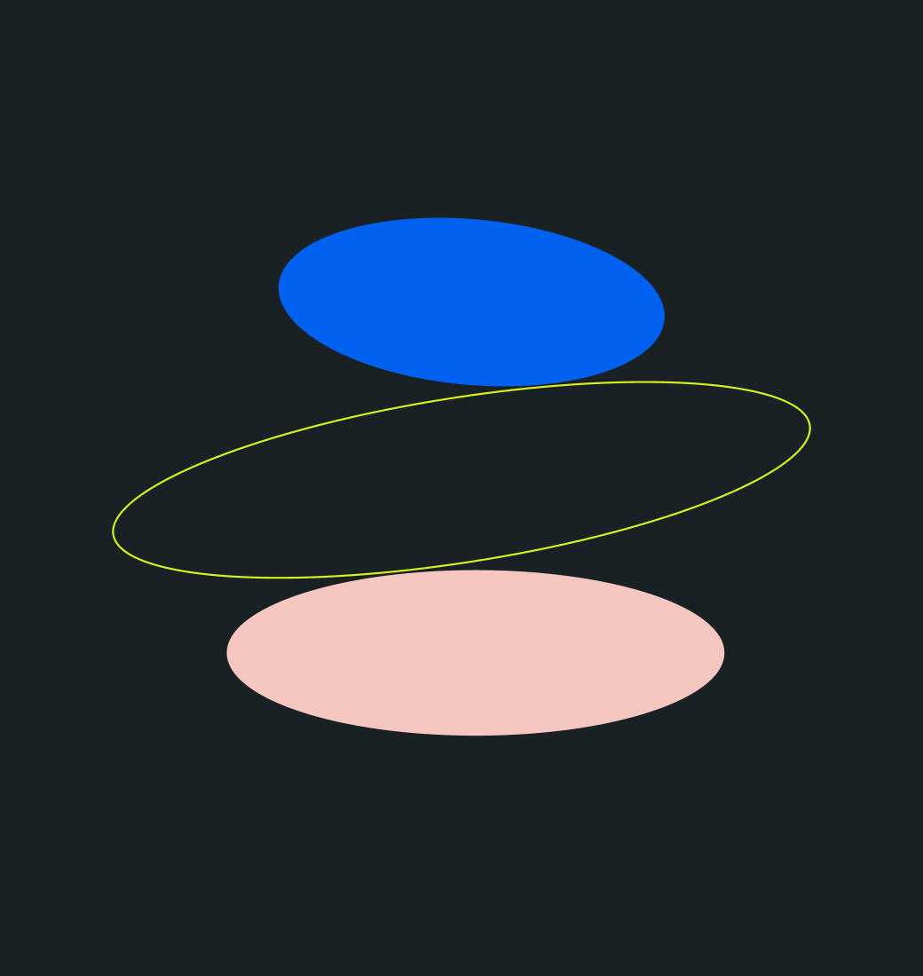 Blue, green, and peach circles on a dark background
